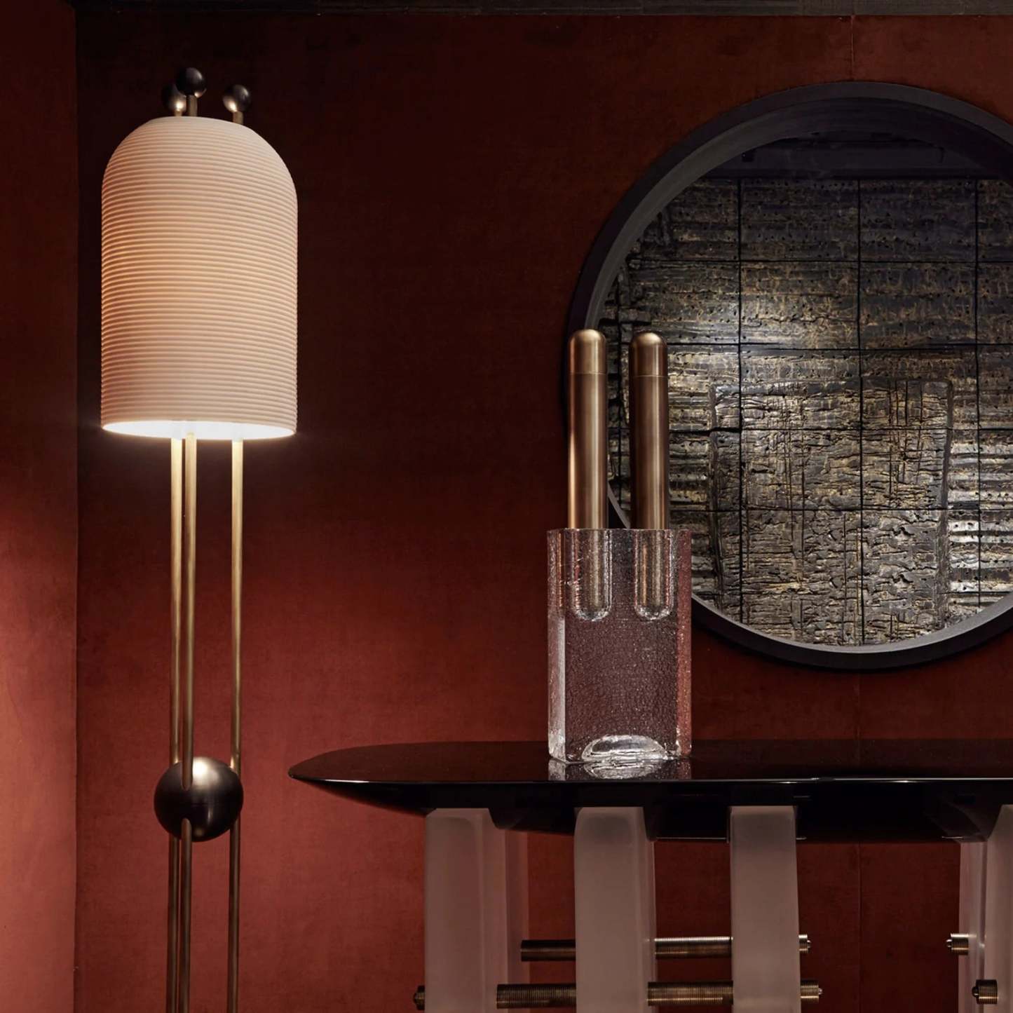 Retro Lantern Glass Floor Lamp