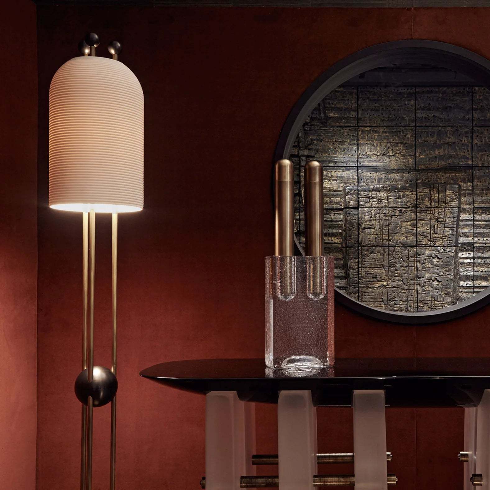 Retro Lantern Glass Floor Lamp