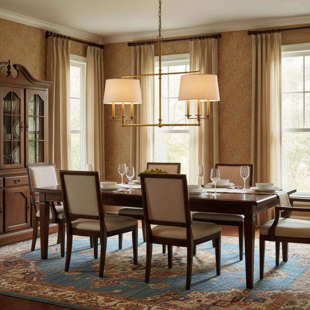 Axis Fabric Brass Chandelier