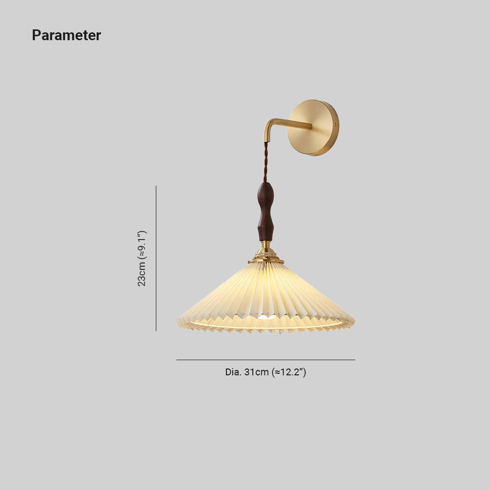 Verona Pleated Wooden Wall Light
