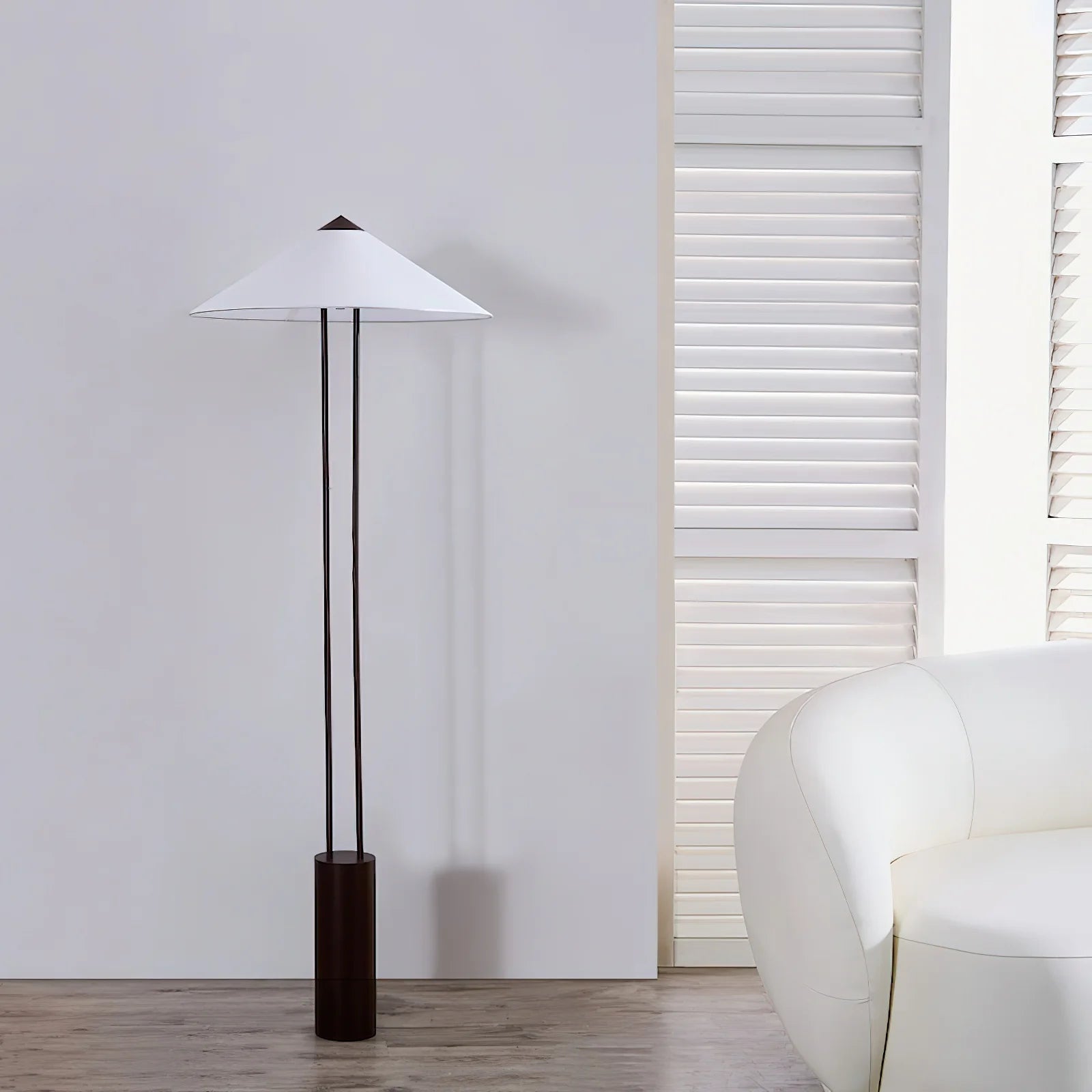 Axis Twin Post Cone Shade Metal Floor Lamp