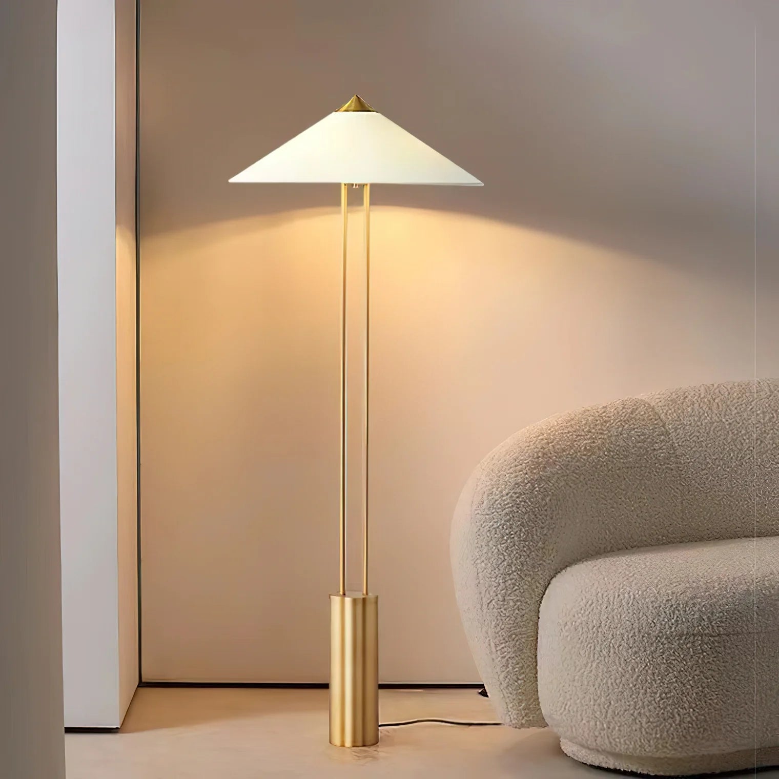 Axis Twin Post Cone Shade Metal Floor Lamp