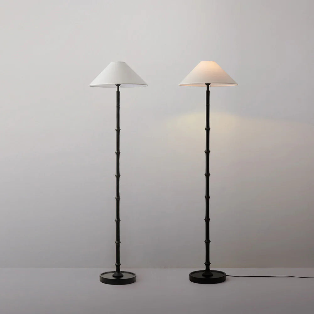 Retro Crackle Black Resin Floor Lamp