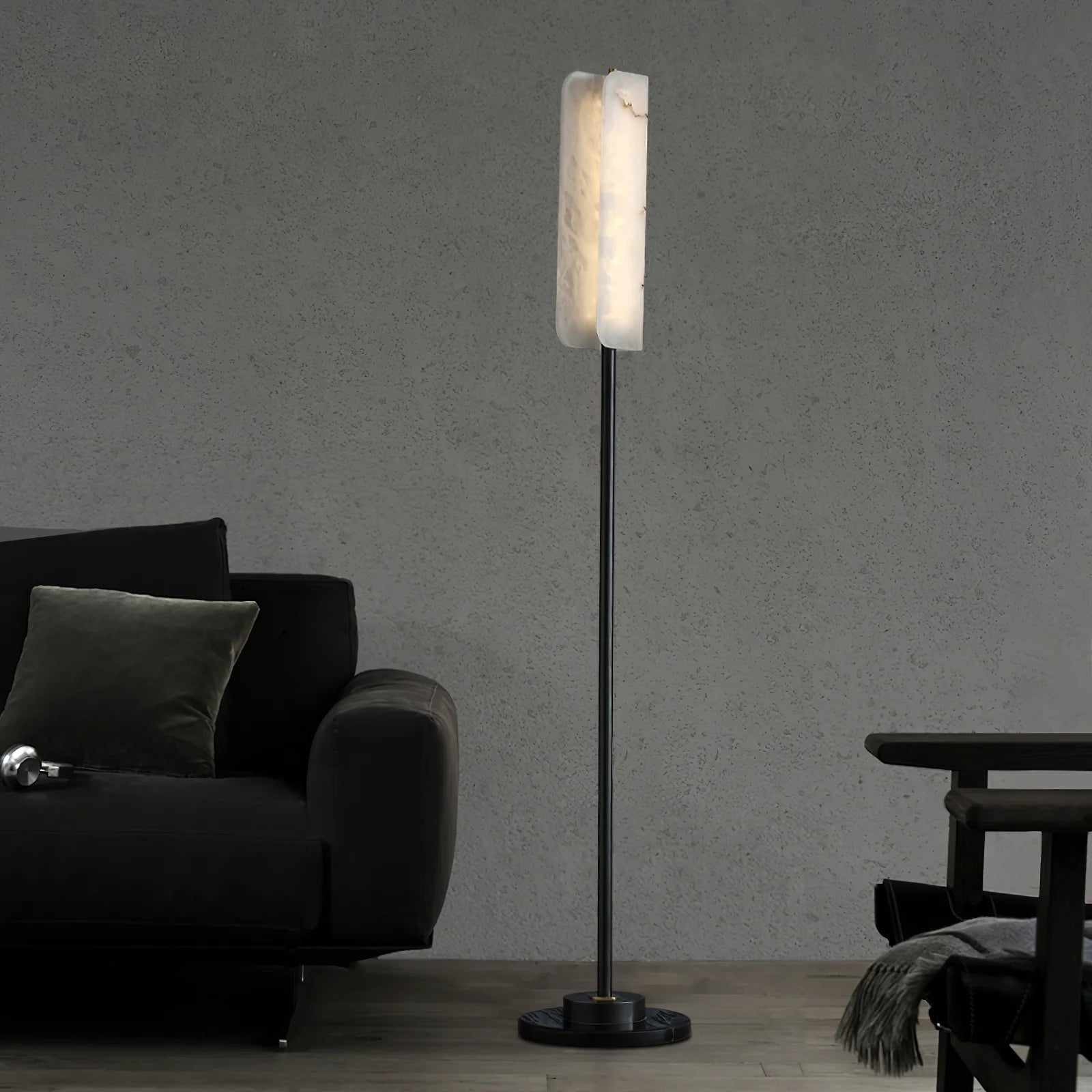 Dune Minimalist Alabaster Floor Lamp