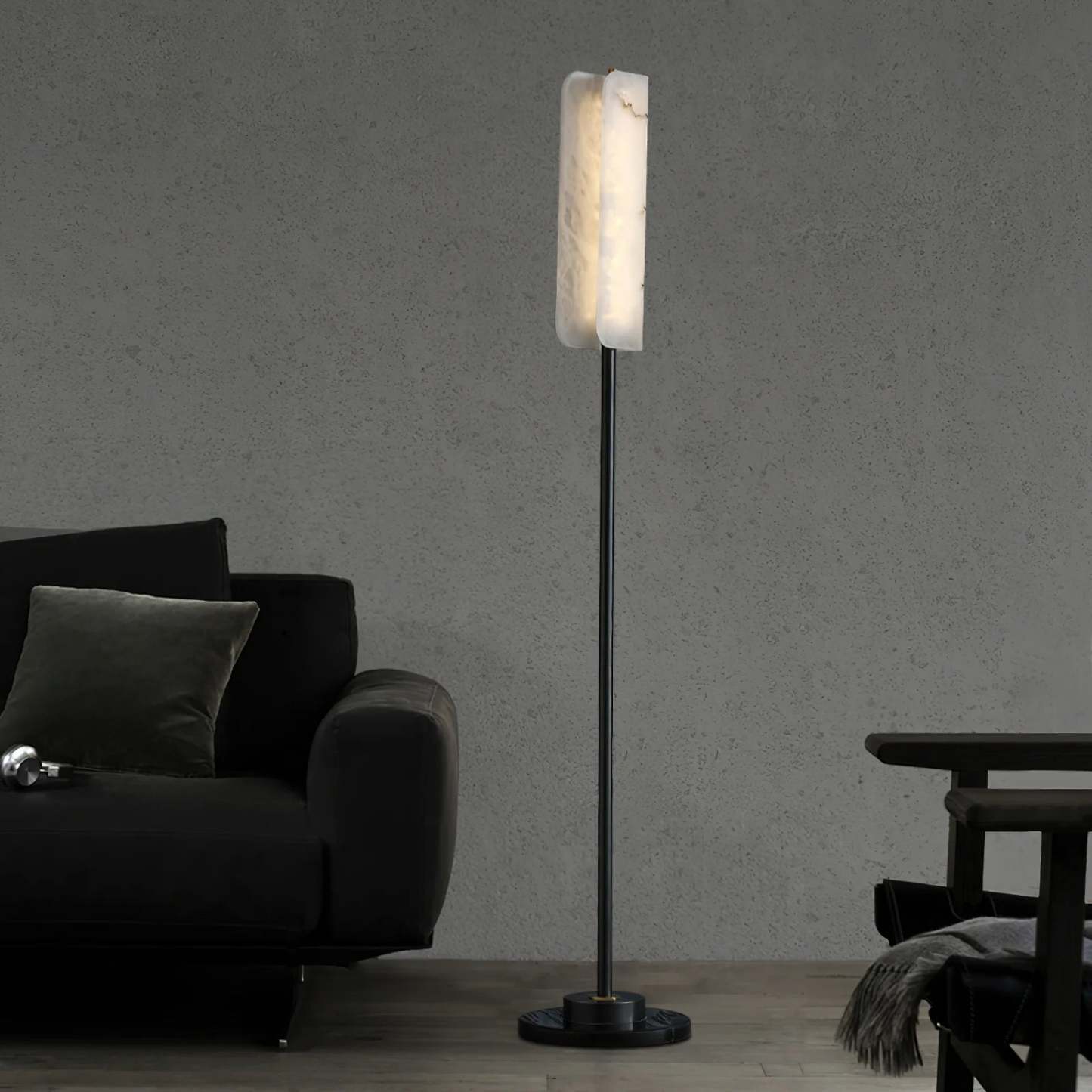 Dune Minimalist Alabaster Floor Lamp