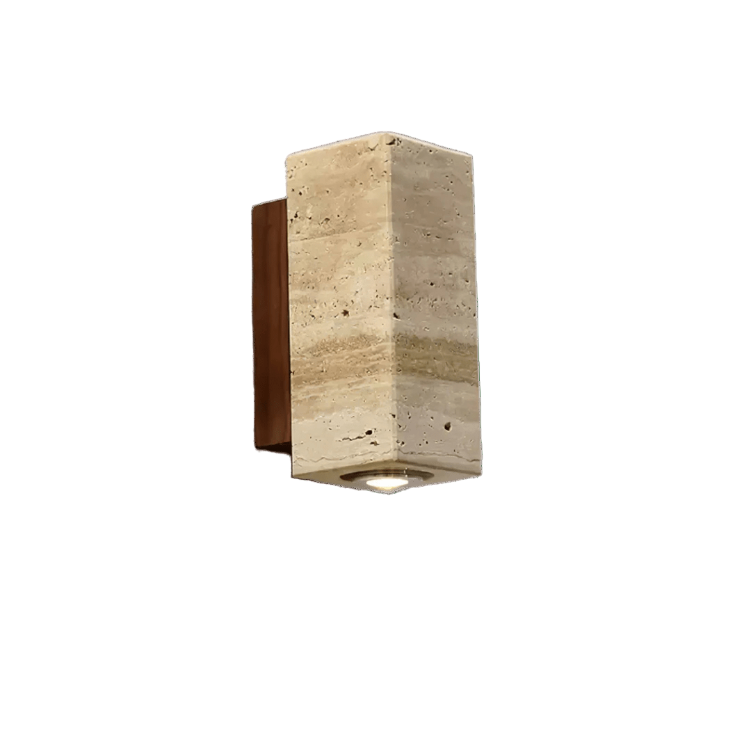 Dune Blend Yellow Travertine Wood Wall Light