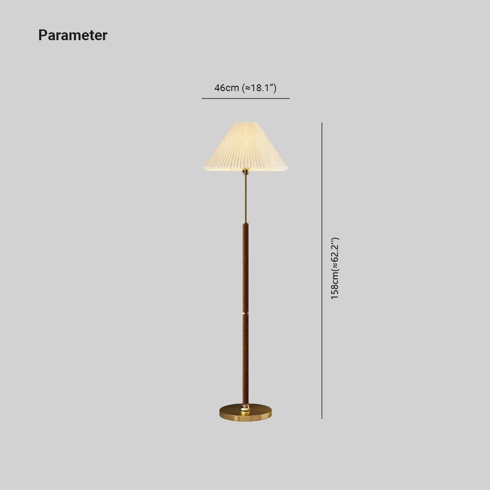Ozawa Moderna Simple Metal/Tela Lámpara de Pie/Mesa, Nogal