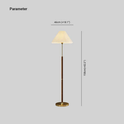 Ozawa Moderna Simple Metal/Tela Lámpara de Pie/Mesa, Nogal