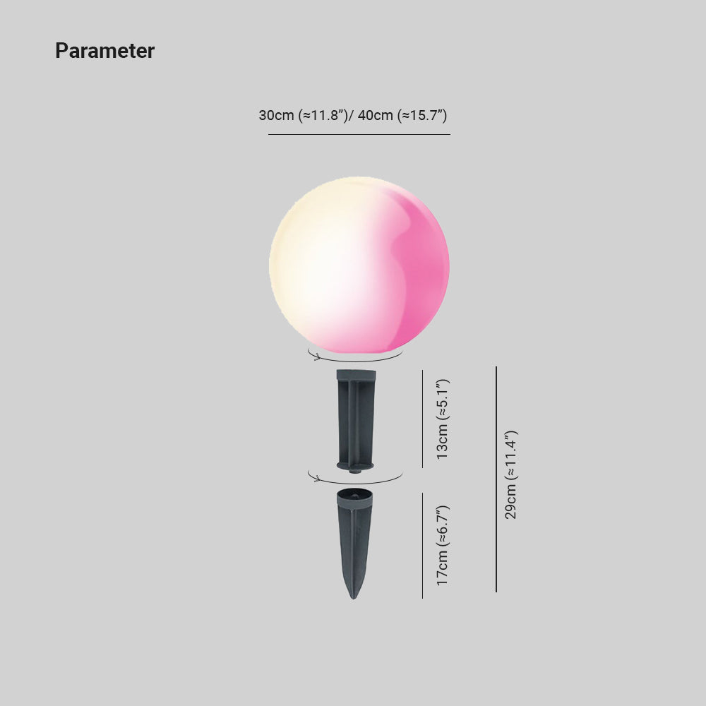 Elif Minimalista Bola RGB LED Resina Lámpara Exterior, Blanca