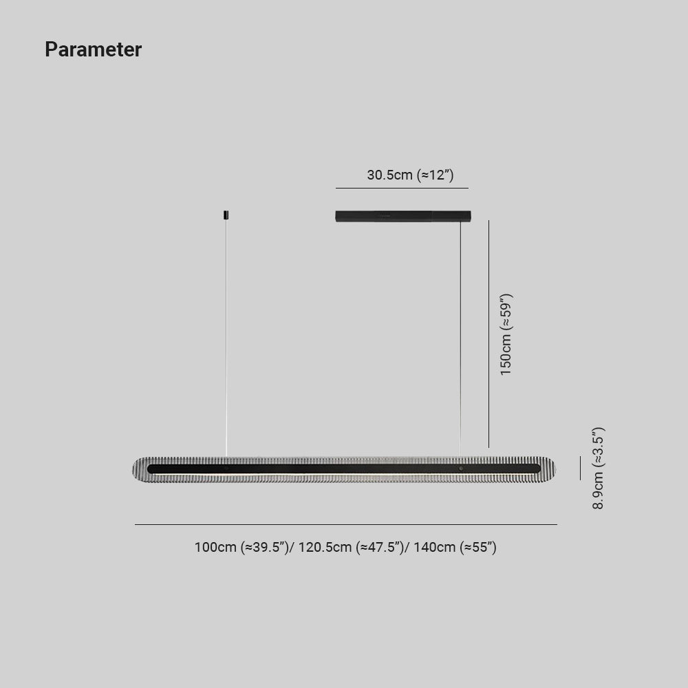 Evette Lámpara Colgante Moderna Minimalista Nórdica Lineal, Negra