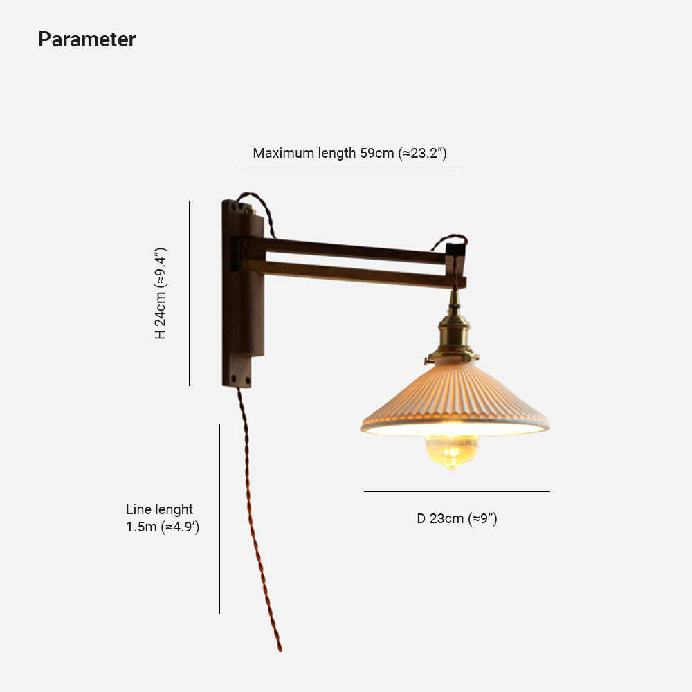 Ozawa Vintage Cerámica/Madera LED Aplique de Pared