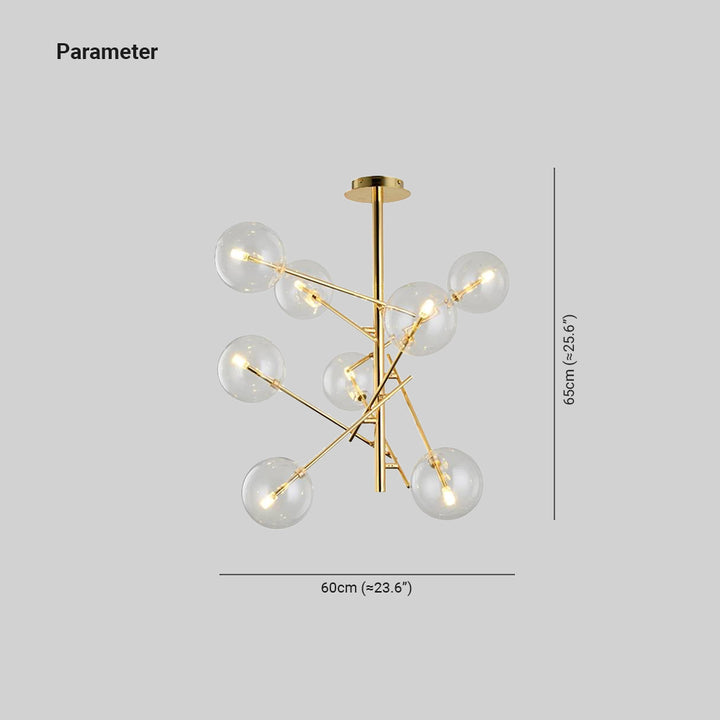 Valentina Bubble Branch Glass/Metal Chandelier, Kitchen/Dining Room