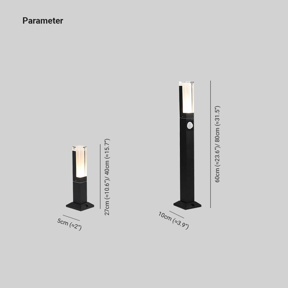 Pena Moderna LámparaExterior Rectangular Metal, Negra