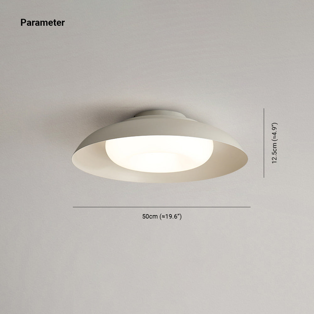 Carins Moderna Redonda Metal LED Lámpara de Techo，Blanco