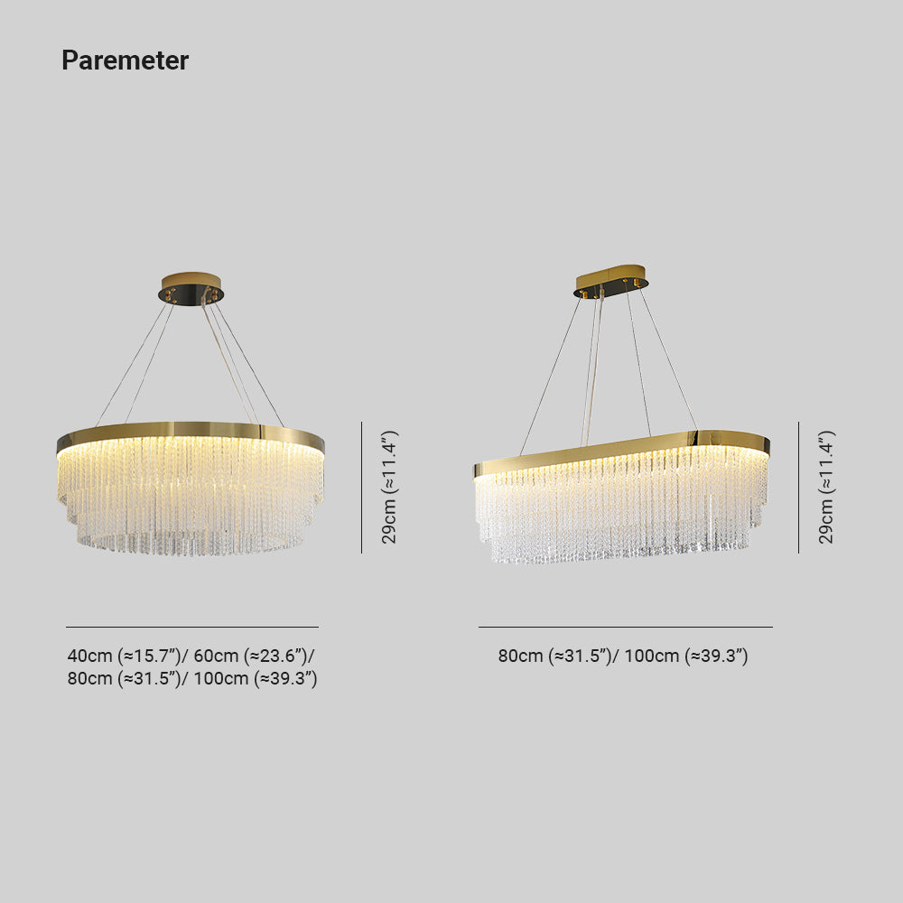 Colon Moderna Luja Diseño Cristal Lámpara Colgante, Dorada