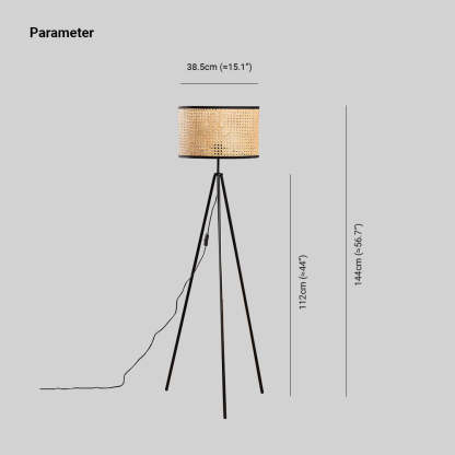 Ritta Moderna Diseño Metal/Rota LED Lámpara de Pie Madera