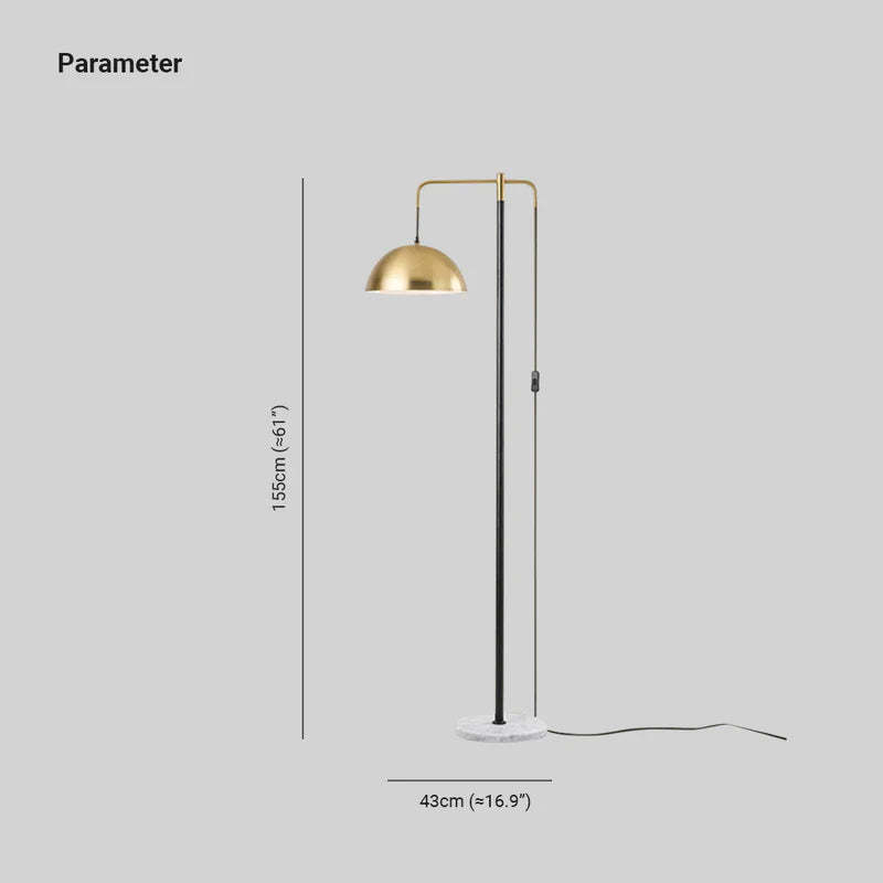 Carins Moderna Geométrica Metal LED Lámpara de Pie Dorada