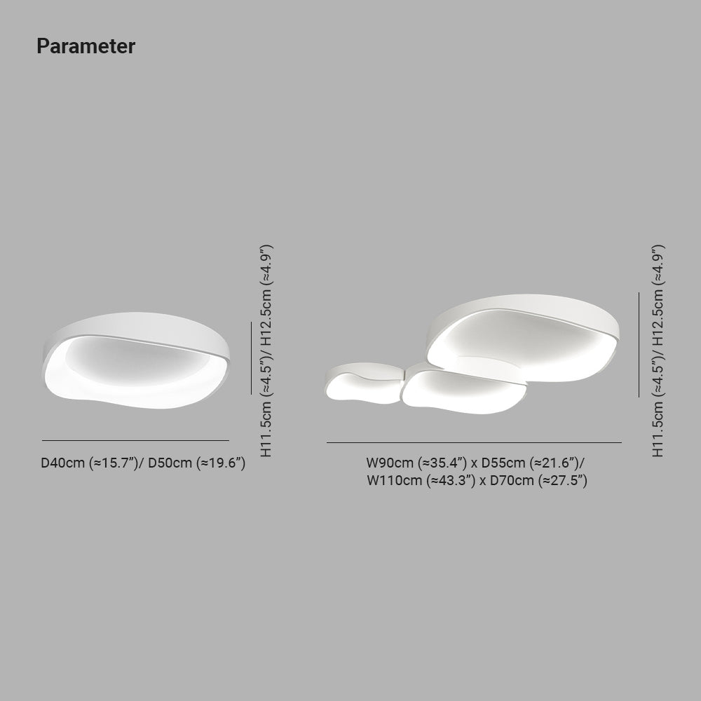 Arisha Moderna Cuenco Metal LED Lámpara de Techo, Blanca