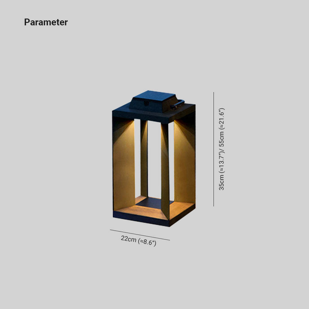 Orr Contemporánea Rectangular Metal Lámpara De Pie Exterior