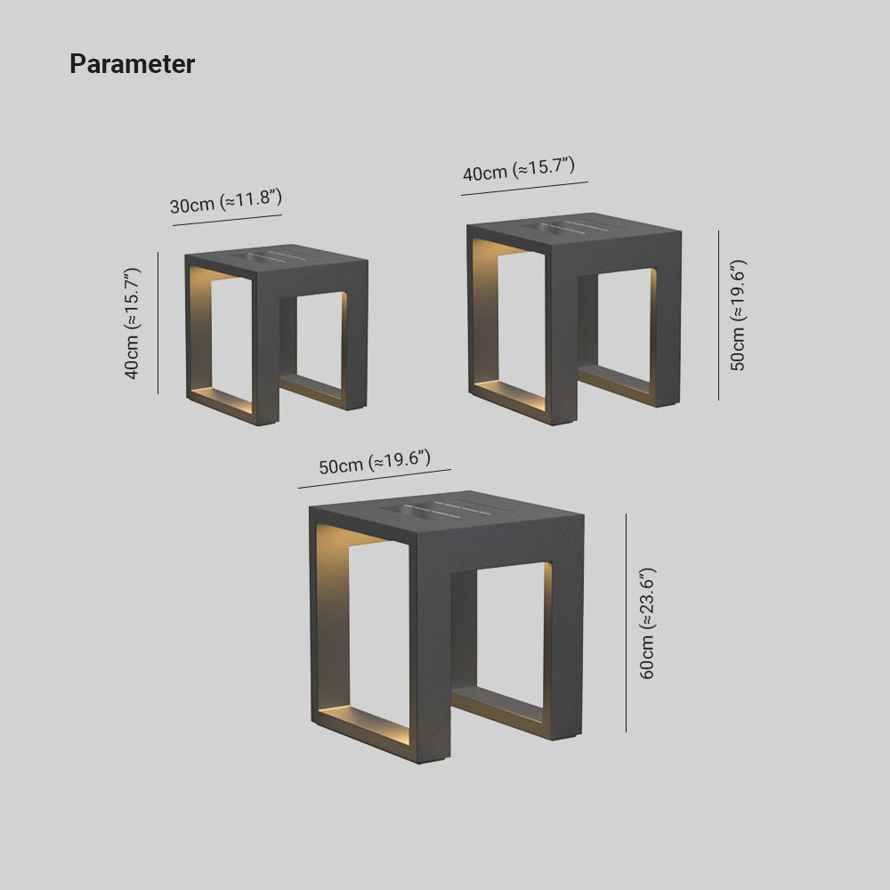 Orr Simple Hollow Cube Metal/Acrylic Outdoor Floor Lamp, Black