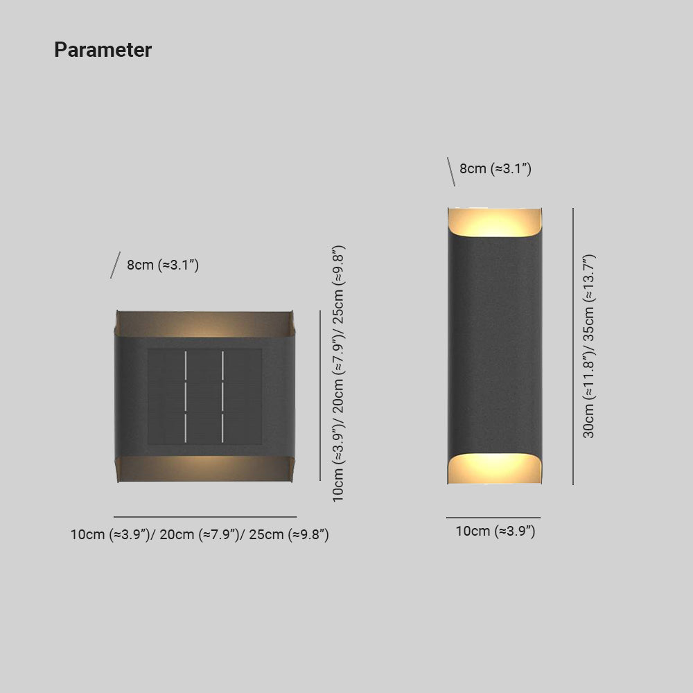 Orr Moderno LED Solar Aplique Exterior Metal Jardín Terraza Pasillo