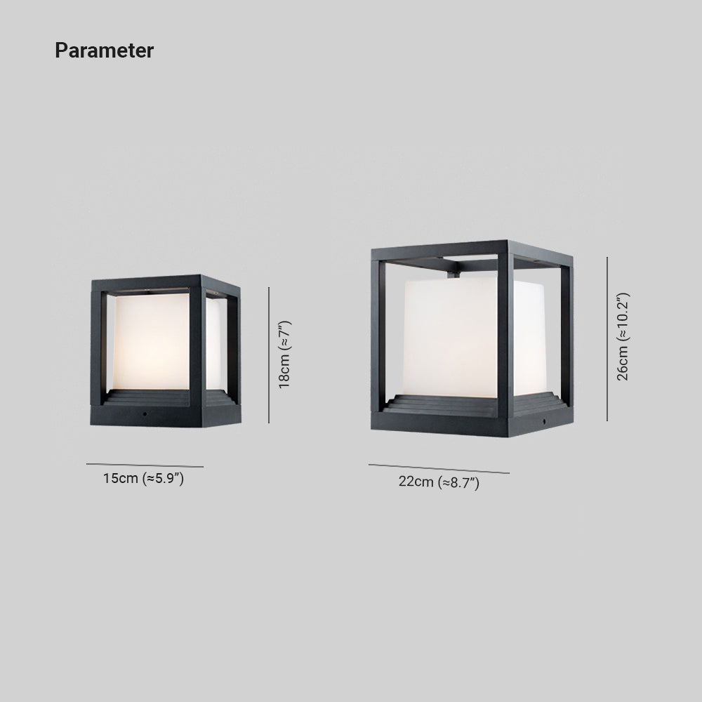 Orr Moderna Rectangular Metal Lámparas Exterior, Negro