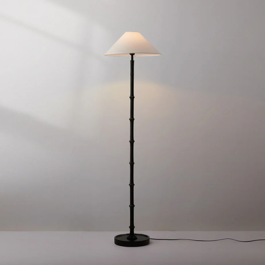 Retro Crackle Black Resin Floor Lamp