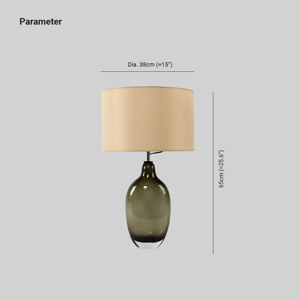 Hakka Linen Shade Glass Table Lamp