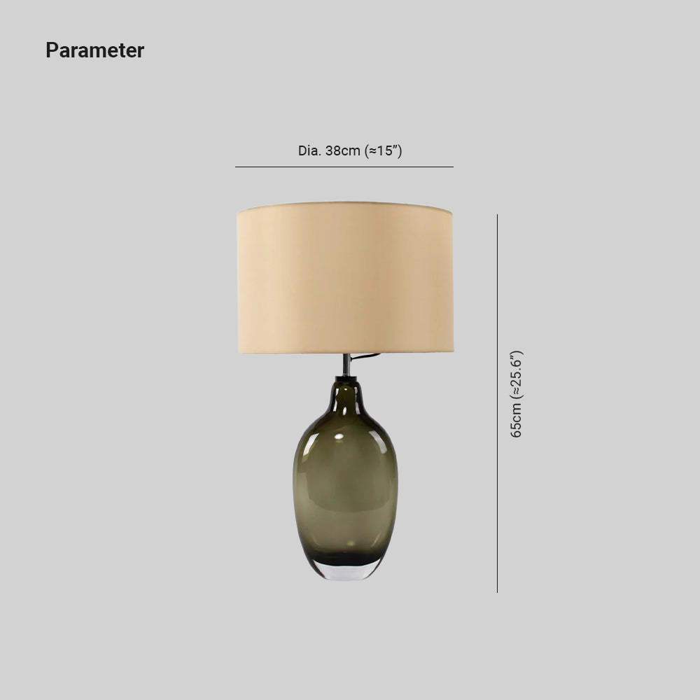 Hakka Linen Shade Glass Table Lamp