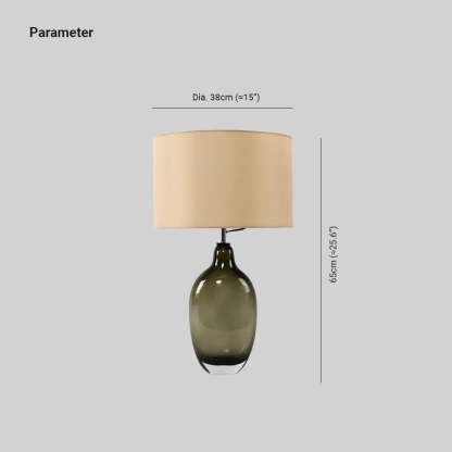 Hakka Linen Shade Glass Table Lamp