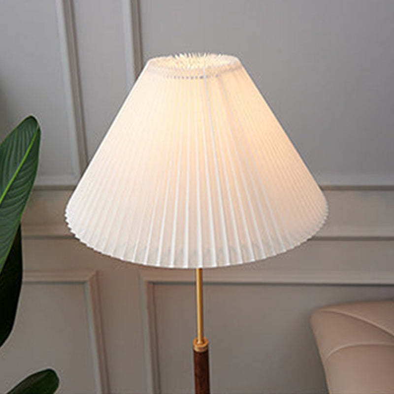 Ozawa Moderna Simple Metal/Tela Lámpara de Pie/Mesa, Nogal