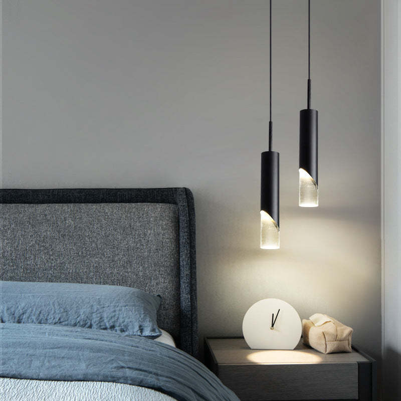Edge Minimalista LED Lámpara Colgante Negro Dormitorio/Comedor