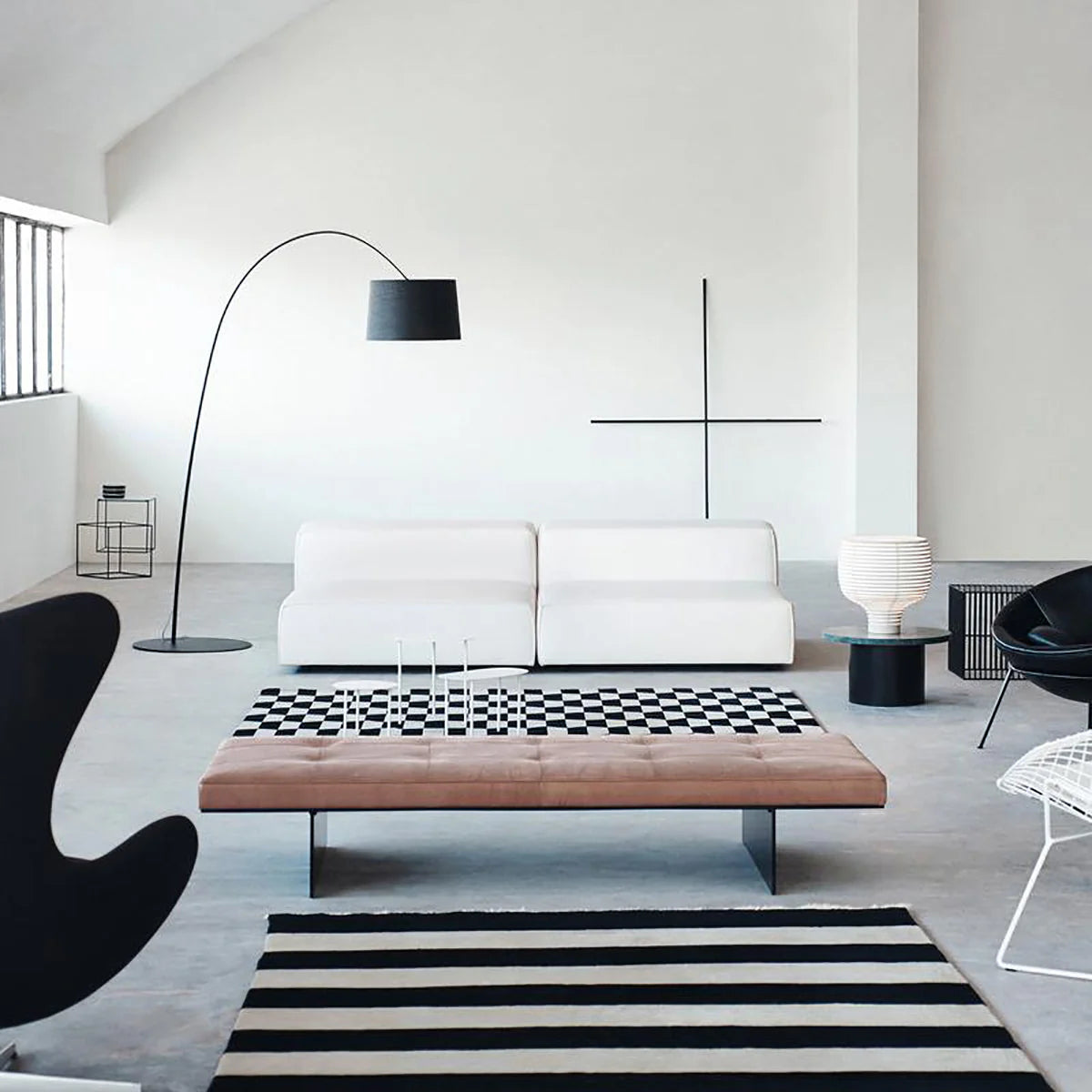 Axis Curved Drum Shade Floor Lamp
