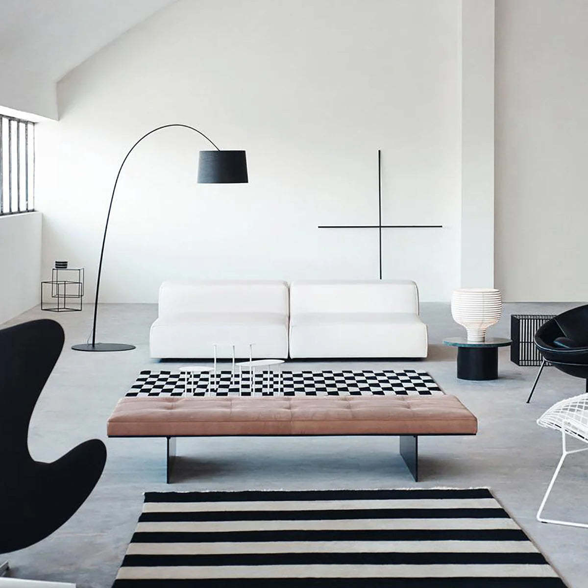 Axis Curved Drum Shade Floor Lamp