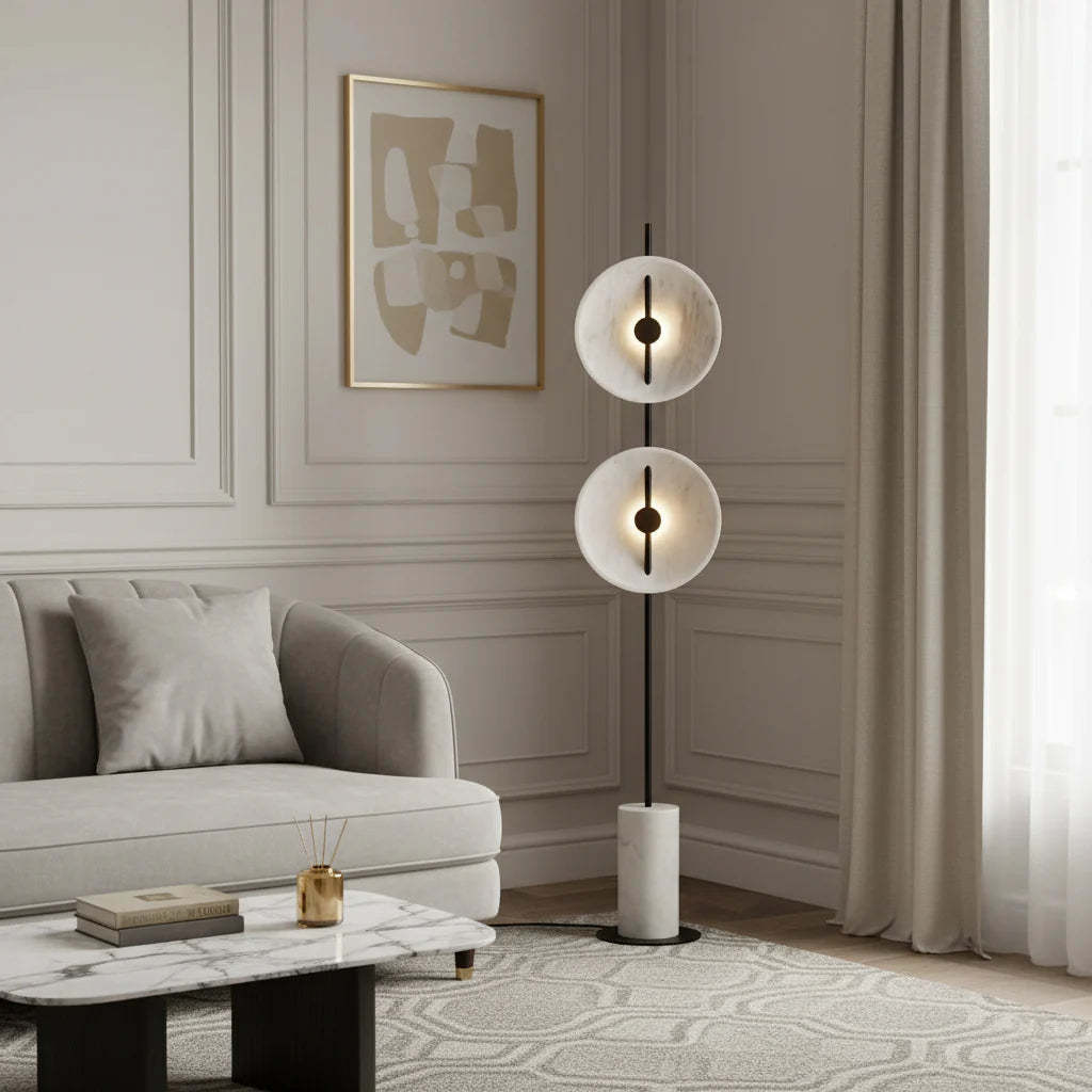 Dune Marble Round Resin Floor Lamp