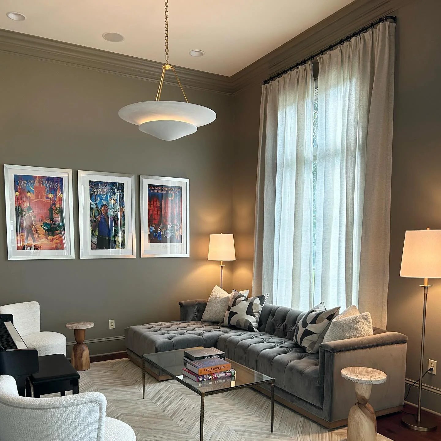 Retro Plaster Brass Chandelier