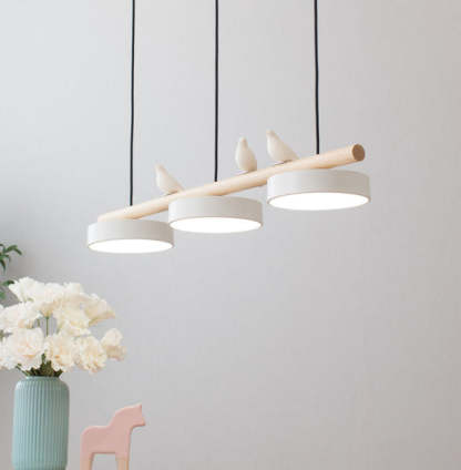 Morandi Moderna Metal Madera Resina Acrílico Lámpara Colgante Comedor Dormitorio