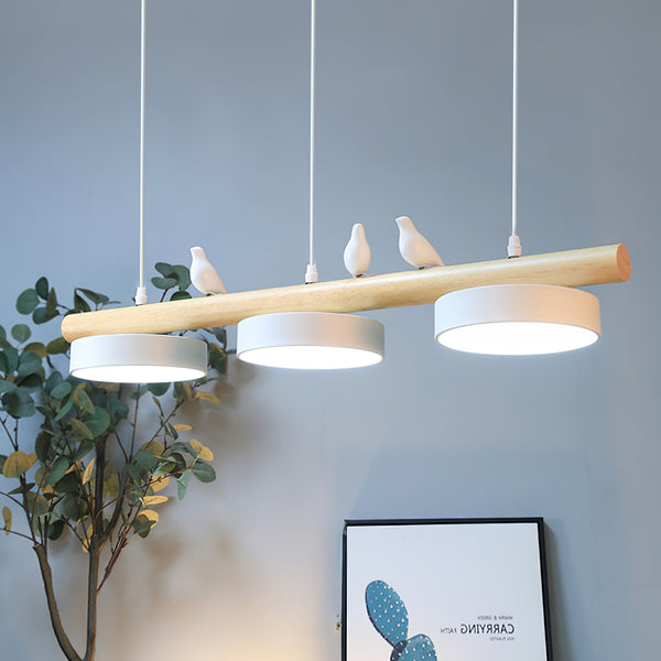 Morandi Moderna Metal Madera Resina Acrílico Lámpara Colgante Comedor Dormitorio