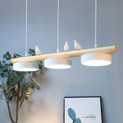 Morandi Moderna Metal Madera Resina Acrílico Lámpara Colgante Comedor Dormitorio