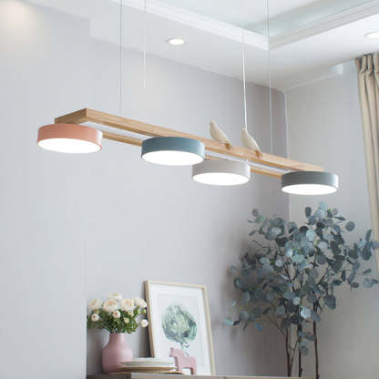 Morandi Moderna Metal Madera Resina Acrílico Lámpara Colgante Comedor Dormitorio