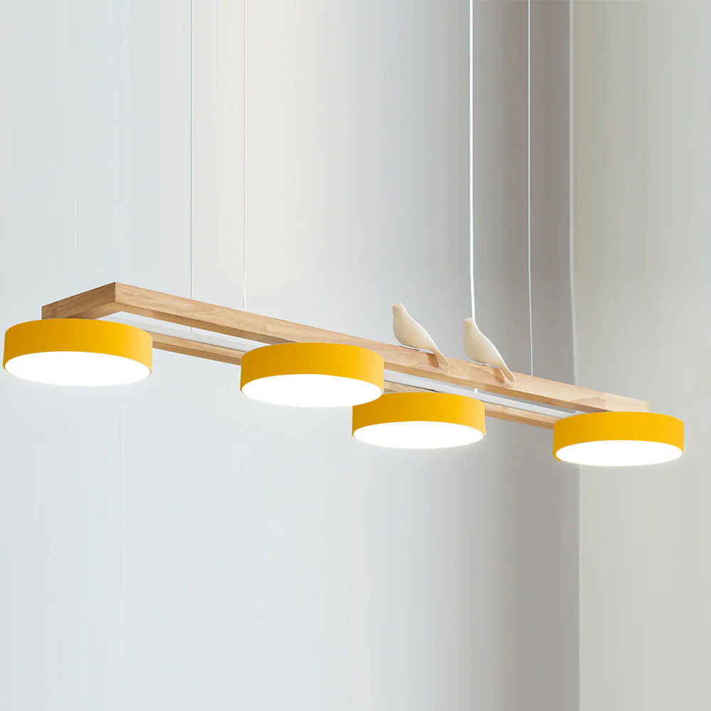 Morandi Moderna Metal Madera Resina Acrílico Lámpara Colgante Comedor Dormitorio