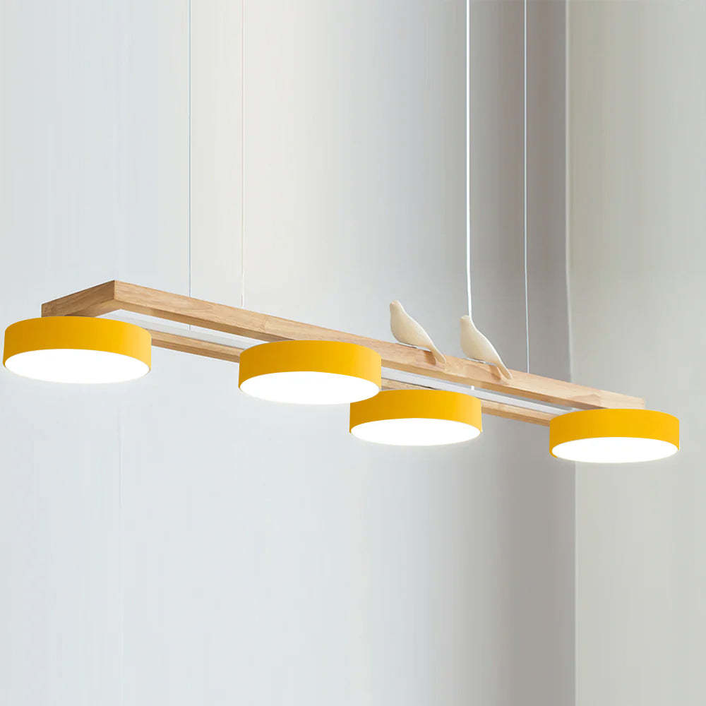 Morandi Moderna Metal Madera Resina Acrílico Lámpara Colgante Comedor Dormitorio