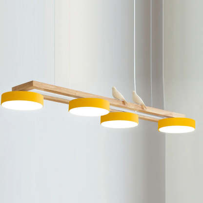 Morandi Moderna Metal Madera Resina Acrílico Lámpara Colgante Comedor Dormitorio