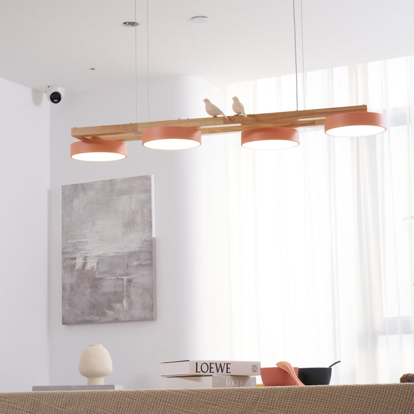 Morandi Moderna Metal Madera Resina Acrílico Lámpara Colgante Comedor Dormitorio