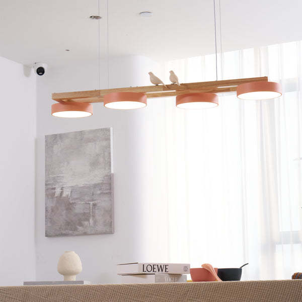 Morandi Moderna Metal Madera Resina Acrílico Lámpara Colgante Comedor Dormitorio