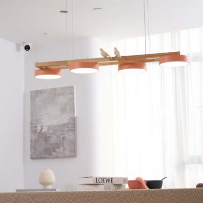 Morandi Moderna Metal Madera Resina Acrílico Lámpara Colgante Comedor Dormitorio