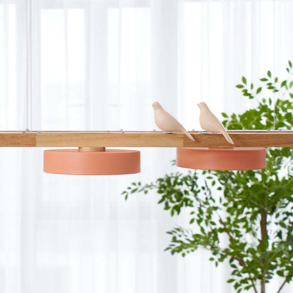 Morandi Moderna Metal Madera Resina Acrílico Lámpara Colgante Comedor Dormitorio