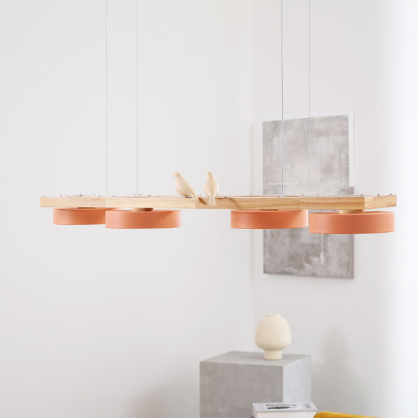 Morandi Moderna Metal Madera Resina Acrílico Lámpara Colgante Comedor Dormitorio