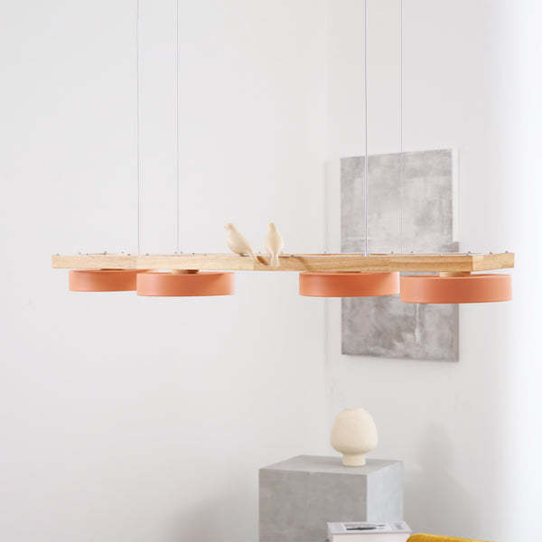 Morandi Moderna Metal Madera Resina Acrílico Lámpara Colgante Comedor Dormitorio