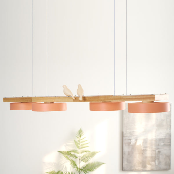 Morandi Moderna Metal Madera Resina Acrílico Lámpara Colgante Comedor Dormitorio